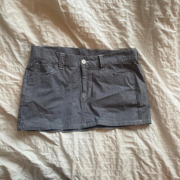 brandy melville gingham dark navy and white - Picture 1 of 3